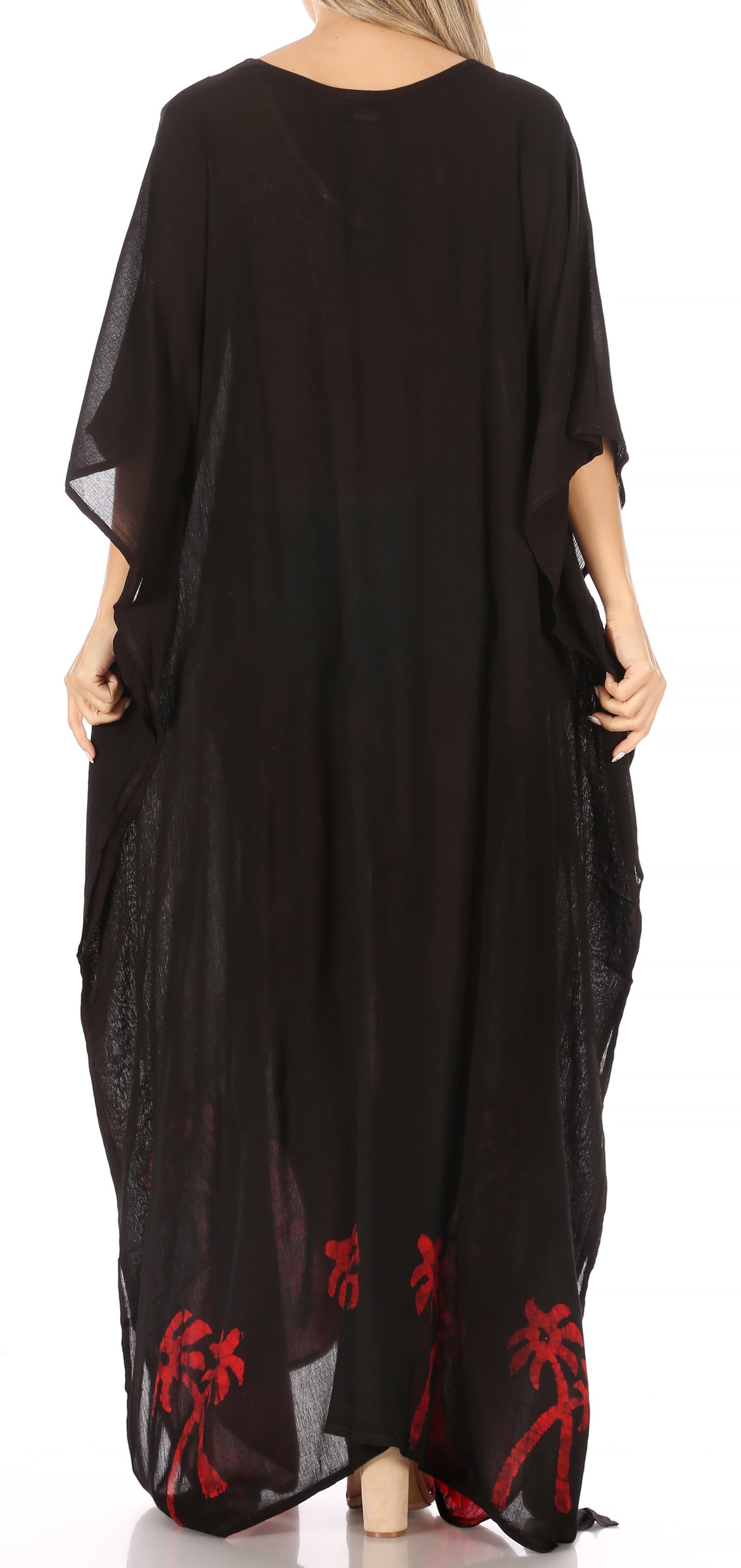 Vestido caftán largo informal bohemio Leonor de Sakkas para mujer, estilo caftán, para cubrirse.
