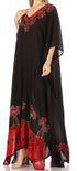 Vestido caftán largo informal bohemio Leonor de Sakkas para mujer, estilo caftán, para cubrirse.