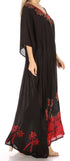 Vestido caftán largo informal bohemio Leonor de Sakkas para mujer, estilo caftán, para cubrirse.