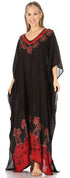 Vestido caftán largo informal bohemio Leonor de Sakkas para mujer, estilo caftán, para cubrirse.