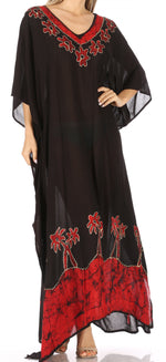 Vestido caftán largo informal bohemio Leonor de Sakkas para mujer, estilo caftán, para cubrirse.