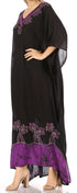 Vestido caftán largo informal bohemio Leonor de Sakkas para mujer, estilo caftán, para cubrirse.