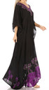 Vestido caftán largo informal bohemio Leonor de Sakkas para mujer, estilo caftán, para cubrirse.