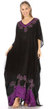 Vestido caftán largo informal bohemio Leonor de Sakkas para mujer, estilo caftán, para cubrirse.