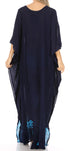 Vestido caftán largo informal bohemio Leonor de Sakkas para mujer, estilo caftán, para cubrirse.