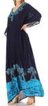 Vestido caftán largo informal bohemio Leonor de Sakkas para mujer, estilo caftán, para cubrirse.
