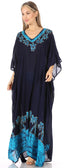 Vestido caftán largo informal bohemio Leonor de Sakkas para mujer, estilo caftán, para cubrirse.