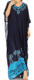 Vestido caftán largo informal bohemio Leonor de Sakkas para mujer, estilo caftán, para cubrirse.