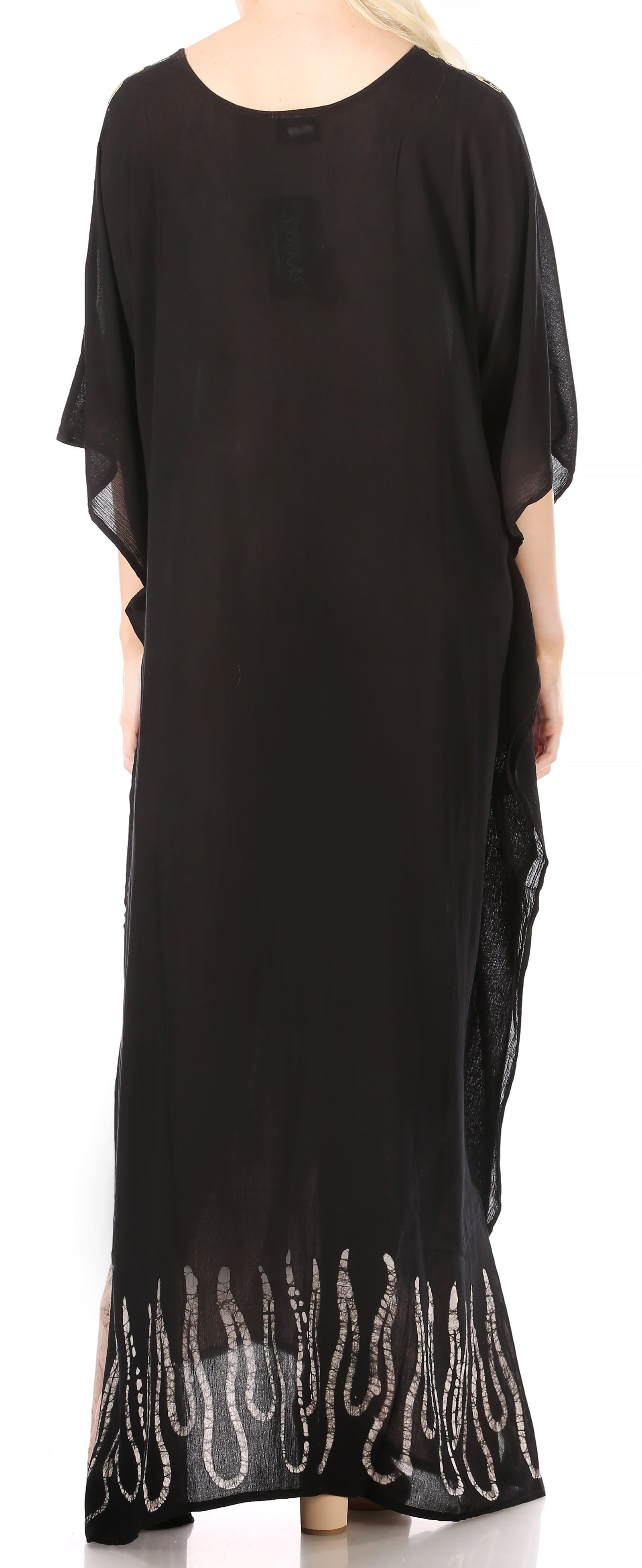 Vestido caftán largo informal bohemio Leonor de Sakkas para mujer, estilo caftán, para cubrirse.