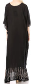 Vestido caftán largo informal bohemio Leonor de Sakkas para mujer, estilo caftán, para cubrirse.