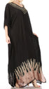Vestido caftán largo informal bohemio Leonor de Sakkas para mujer, estilo caftán, para cubrirse.