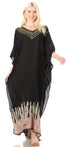 Vestido caftán largo informal bohemio Leonor de Sakkas para mujer, estilo caftán, para cubrirse.