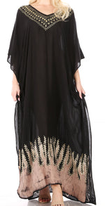 Vestido caftán largo informal bohemio Leonor de Sakkas para mujer, estilo caftán, para cubrirse.
