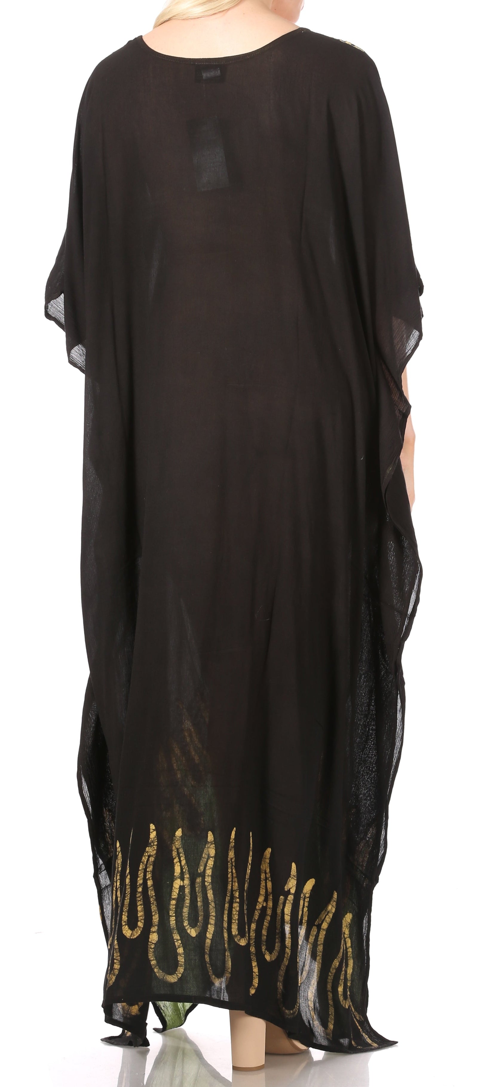 Vestido caftán largo informal bohemio Leonor de Sakkas para mujer, estilo caftán, para cubrirse.