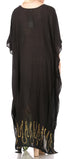 Vestido caftán largo informal bohemio Leonor de Sakkas para mujer, estilo caftán, para cubrirse.