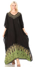 Vestido caftán largo informal bohemio Leonor de Sakkas para mujer, estilo caftán, para cubrirse.
