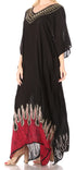 Vestido caftán largo informal bohemio Leonor de Sakkas para mujer, estilo caftán, para cubrirse.