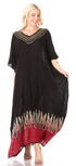 Vestido caftán largo informal bohemio Leonor de Sakkas para mujer, estilo caftán, para cubrirse.