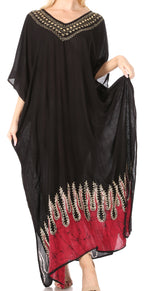 Vestido caftán largo informal bohemio Leonor de Sakkas para mujer, estilo caftán, para cubrirse.