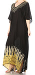 Vestido caftán largo informal bohemio Leonor de Sakkas para mujer, estilo caftán, para cubrirse.