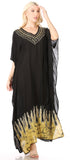 Vestido caftán largo informal bohemio Leonor de Sakkas para mujer, estilo caftán, para cubrirse.
