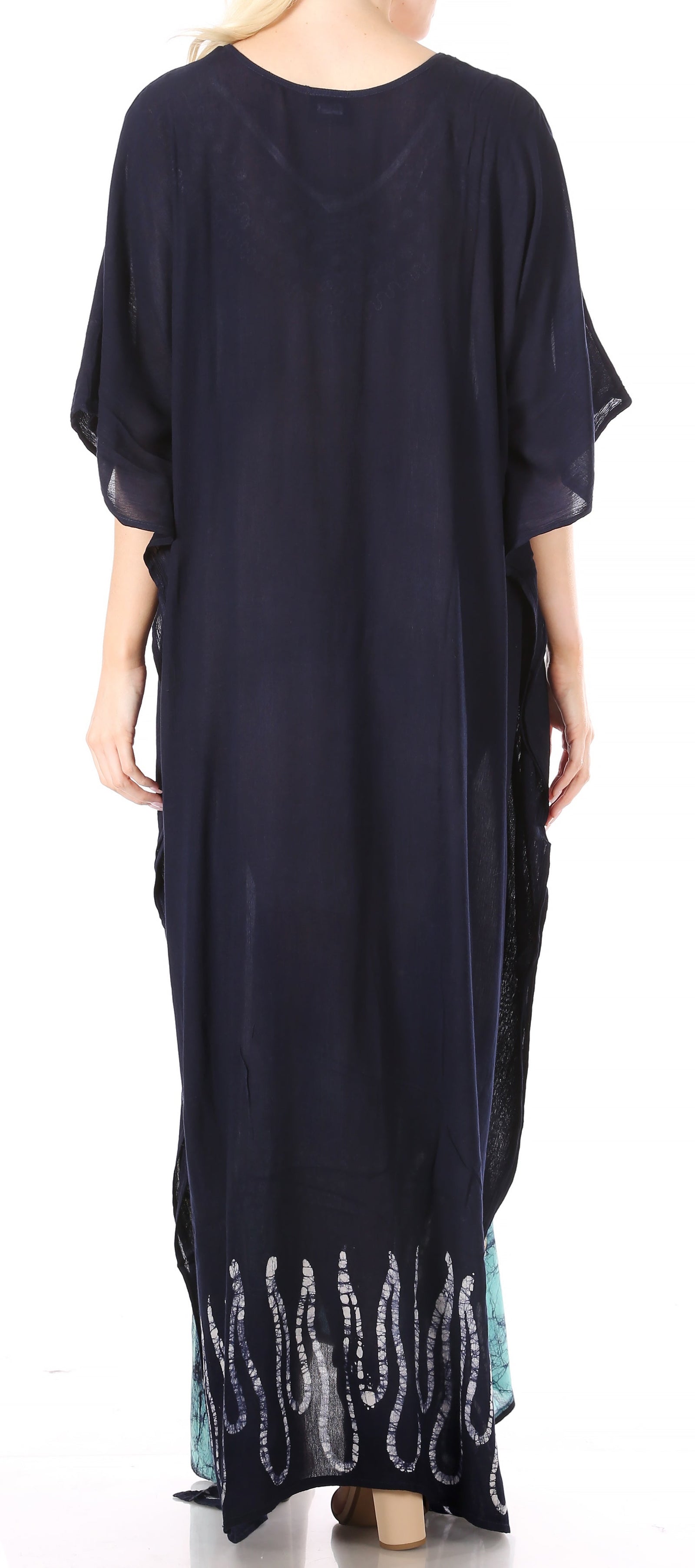 Vestido caftán largo informal bohemio Leonor de Sakkas para mujer, estilo caftán, para cubrirse.