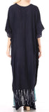 Vestido caftán largo informal bohemio Leonor de Sakkas para mujer, estilo caftán, para cubrirse.