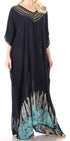 Vestido caftán largo informal bohemio Leonor de Sakkas para mujer, estilo caftán, para cubrirse.