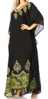 Vestido caftán largo informal bohemio Leonor de Sakkas para mujer, estilo caftán, para cubrirse.