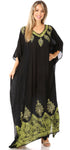 Vestido caftán largo informal bohemio Leonor de Sakkas para mujer, estilo caftán, para cubrirse.