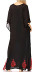 Vestido caftán largo informal bohemio Leonor de Sakkas para mujer, estilo caftán, para cubrirse.