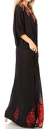 Vestido caftán largo informal bohemio Leonor de Sakkas para mujer, estilo caftán, para cubrirse.
