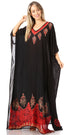 Vestido caftán largo informal bohemio Leonor de Sakkas para mujer, estilo caftán, para cubrirse.