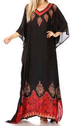 Vestido caftán largo informal bohemio Leonor de Sakkas para mujer, estilo caftán, para cubrirse.