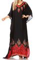 Vestido caftán largo informal bohemio Leonor de Sakkas para mujer, estilo caftán, para cubrirse.