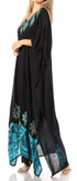 Vestido caftán largo informal bohemio Leonor de Sakkas para mujer, estilo caftán, para cubrirse.