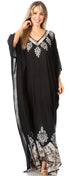 Vestido caftán largo informal bohemio Leonor de Sakkas para mujer, estilo caftán, para cubrirse.
