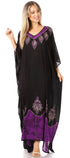 Vestido caftán largo informal bohemio Leonor de Sakkas para mujer, estilo caftán, para cubrirse.