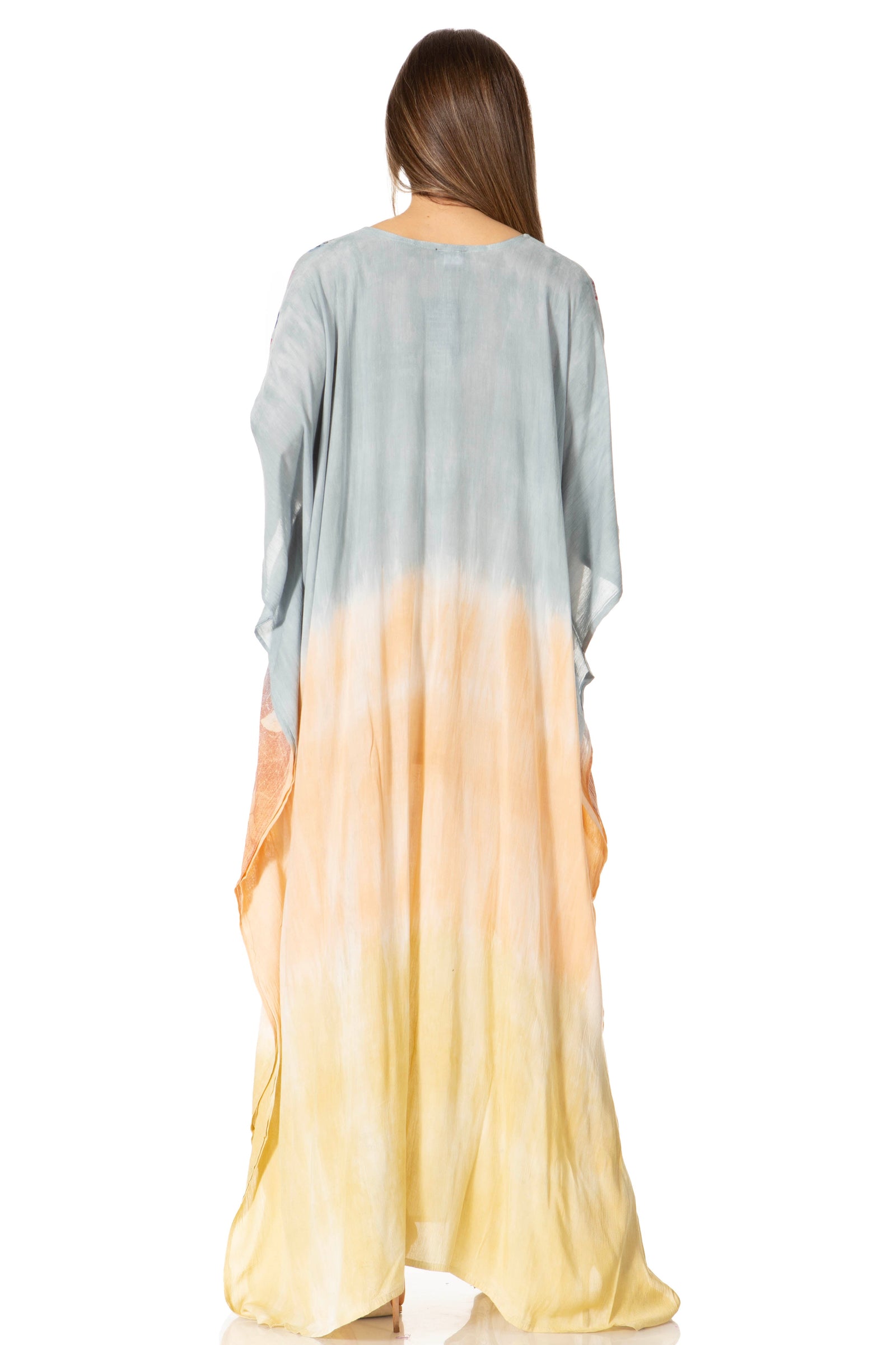 Sakkas Catia Women's Boho-Style Long Maxi Caftan for Lounging and Casual Wear