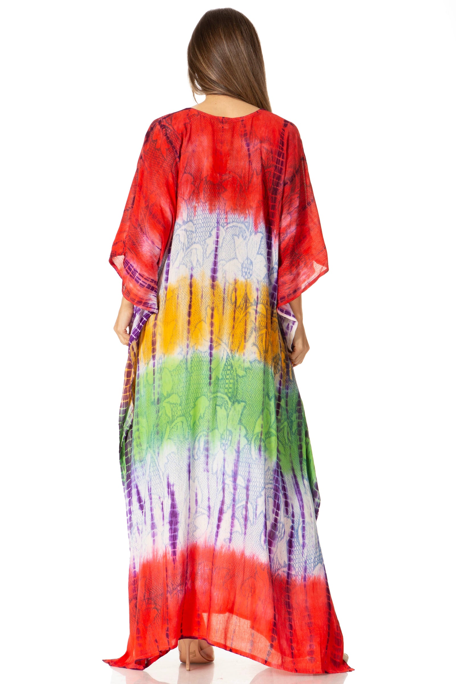 Sakkas Catia Women's Boho-Style Long Maxi Caftan for Lounging and Casual Wear