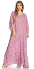 Sakkas Catia Women's Boho-Style Long Maxi Caftan for Lounging and Casual Wear