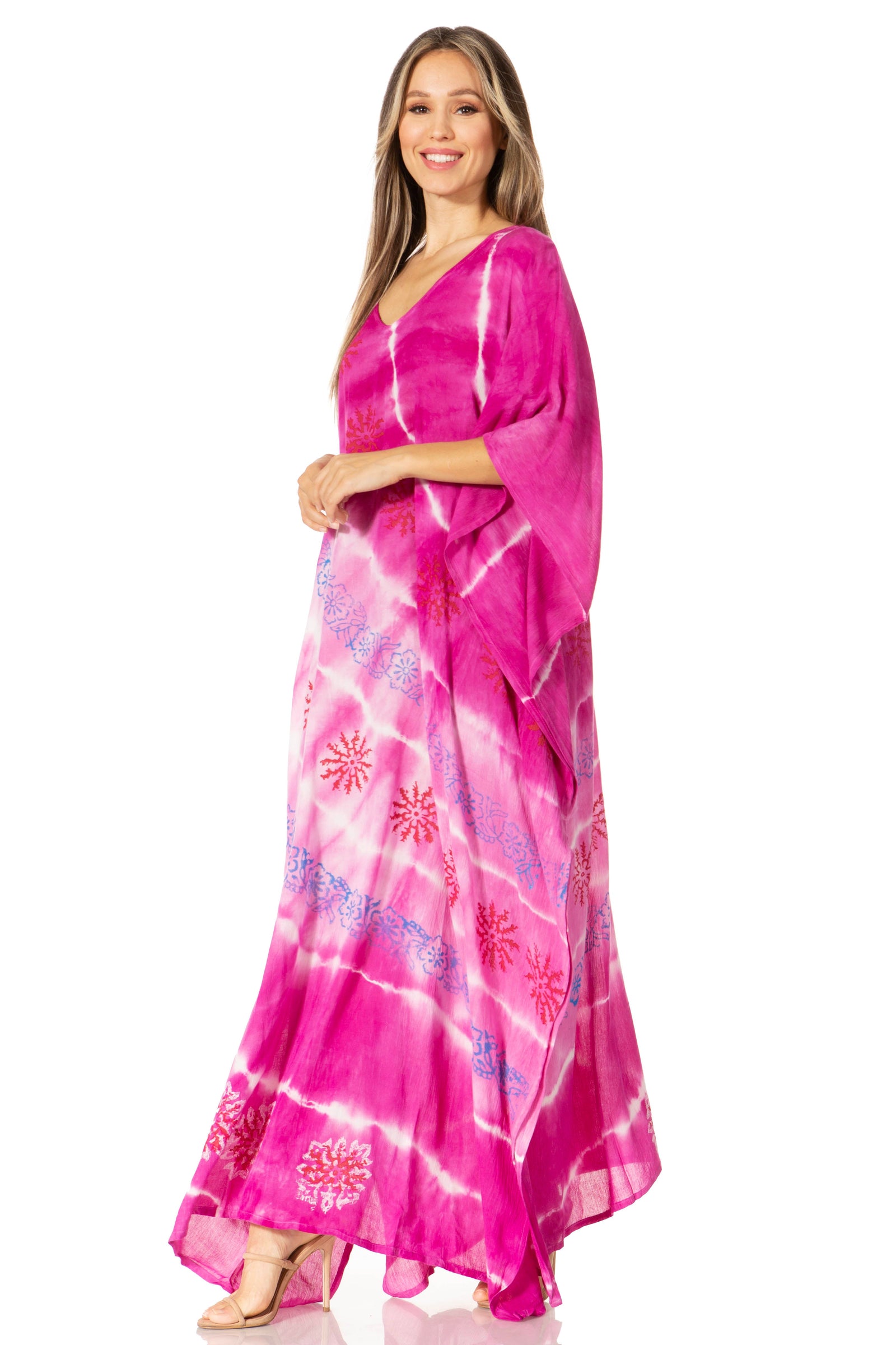 Sakkas Catia Women's Boho-Style Long Maxi Caftan for Lounging and Casual Wear