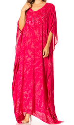 Sakkas Catia Women's Boho-Style Long Maxi Caftan for Lounging and Casual Wear
