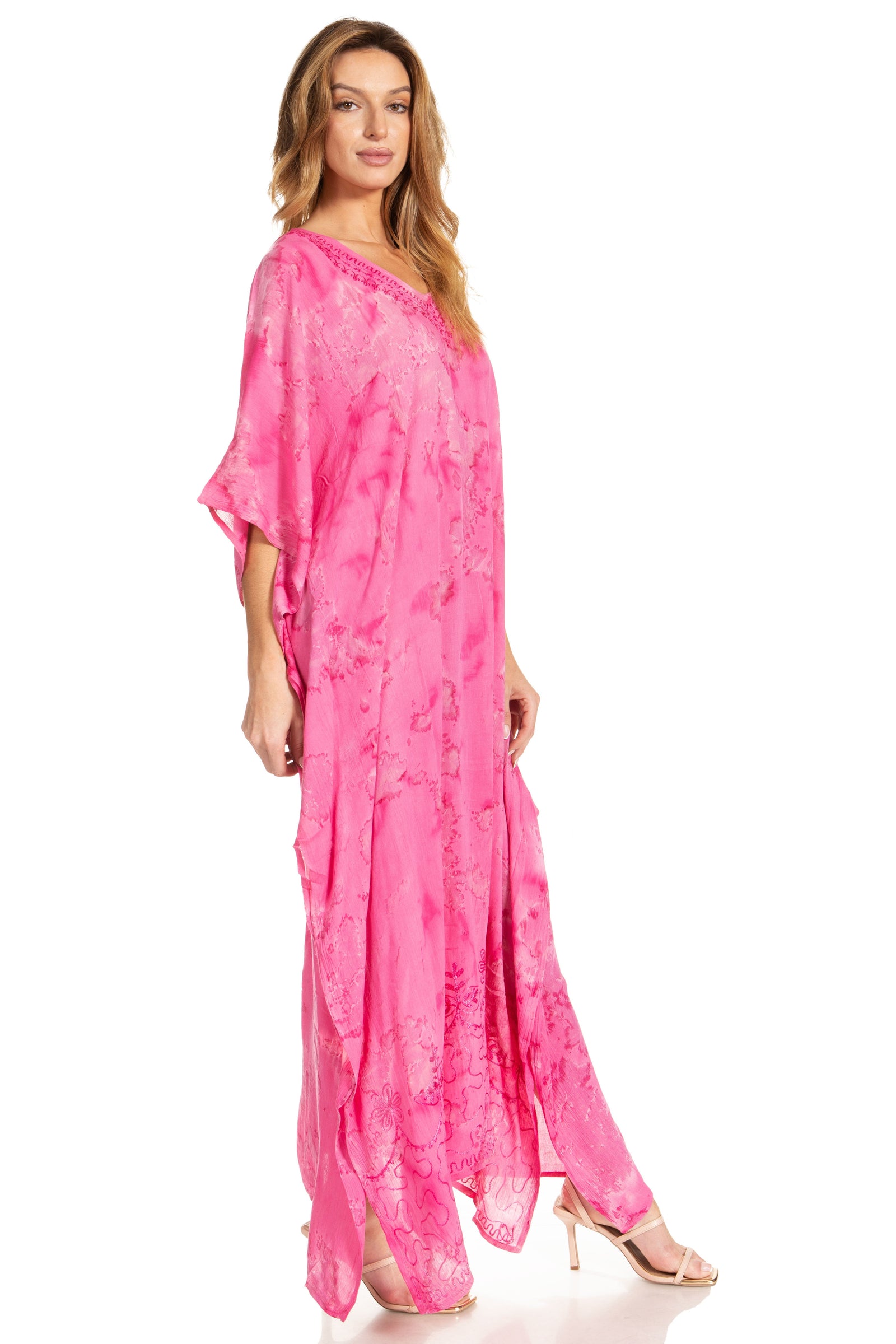 Sakkas Catia Women's Boho-Style Long Maxi Caftan for Lounging and Casual Wear