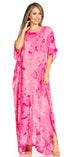Sakkas Pilar Petite Women's Beach Maxi Caftan Dress in Short Sleeve Casual Style