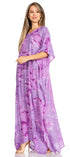 Sakkas Pilar Petite Women's Beach Maxi Caftan Dress in Short Sleeve Casual Style