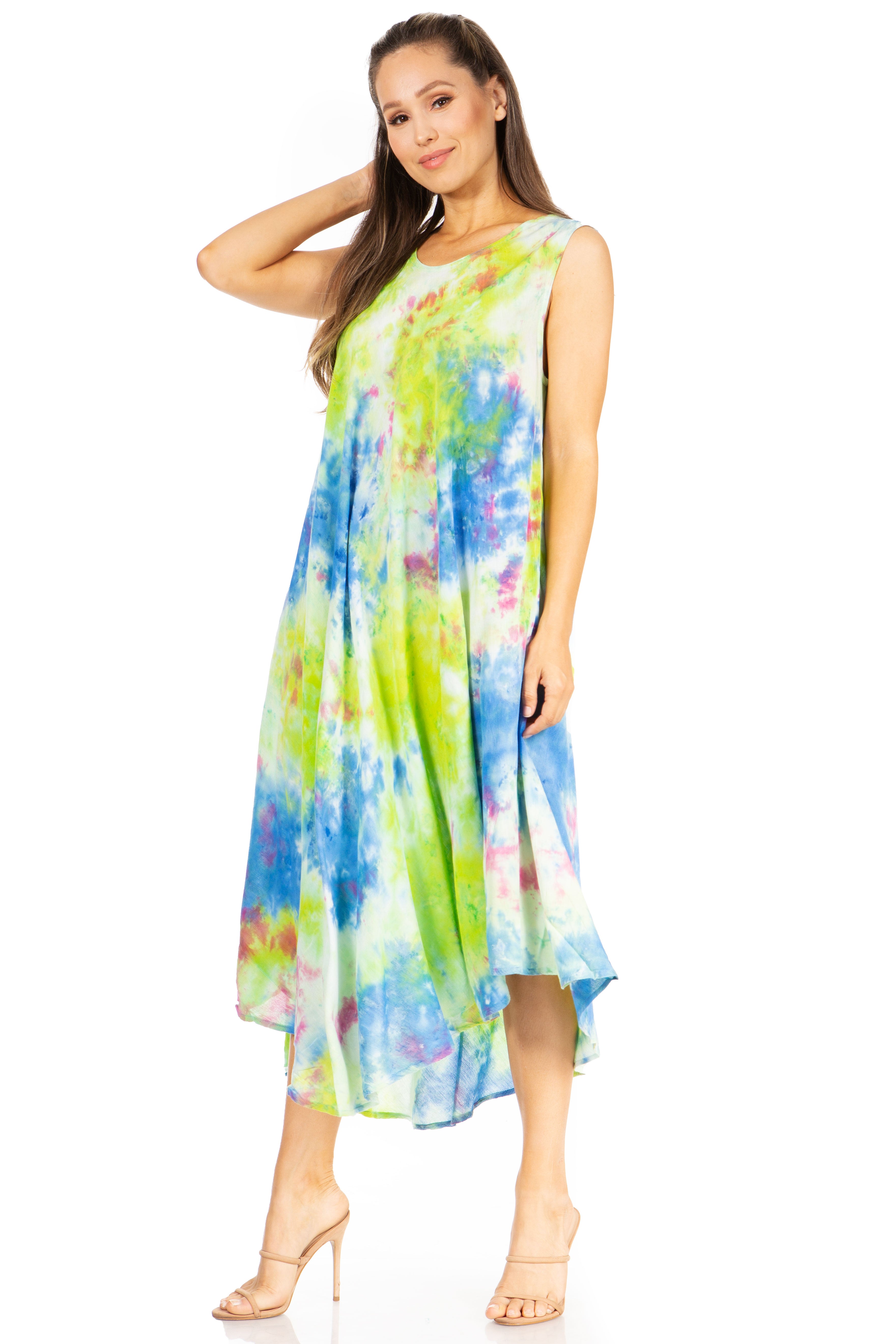 Vestido caftán tie dye Starlight Third de Sakkas: vestido playero para mujer