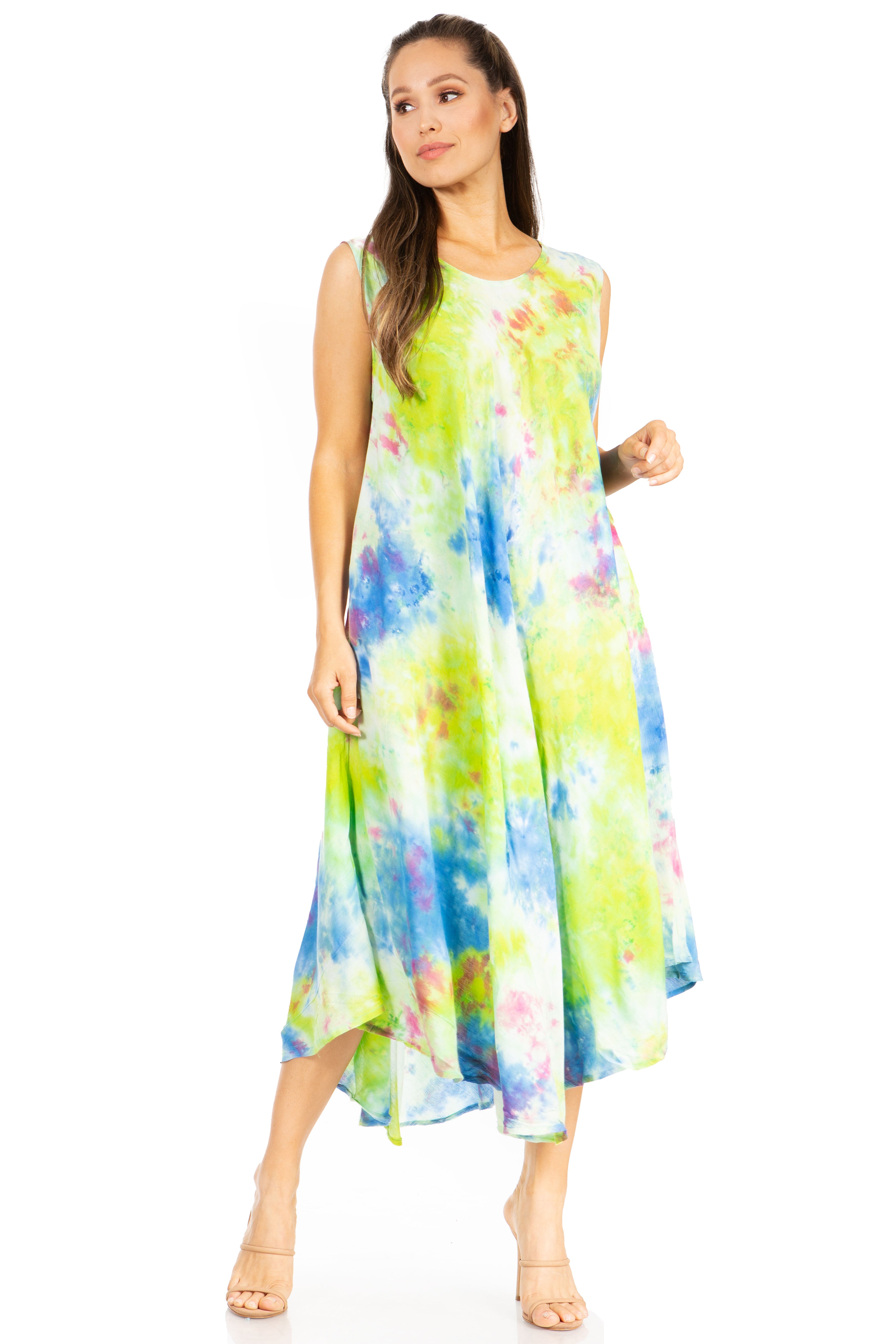 Vestido caftán tie dye Starlight Third de Sakkas: vestido playero para mujer