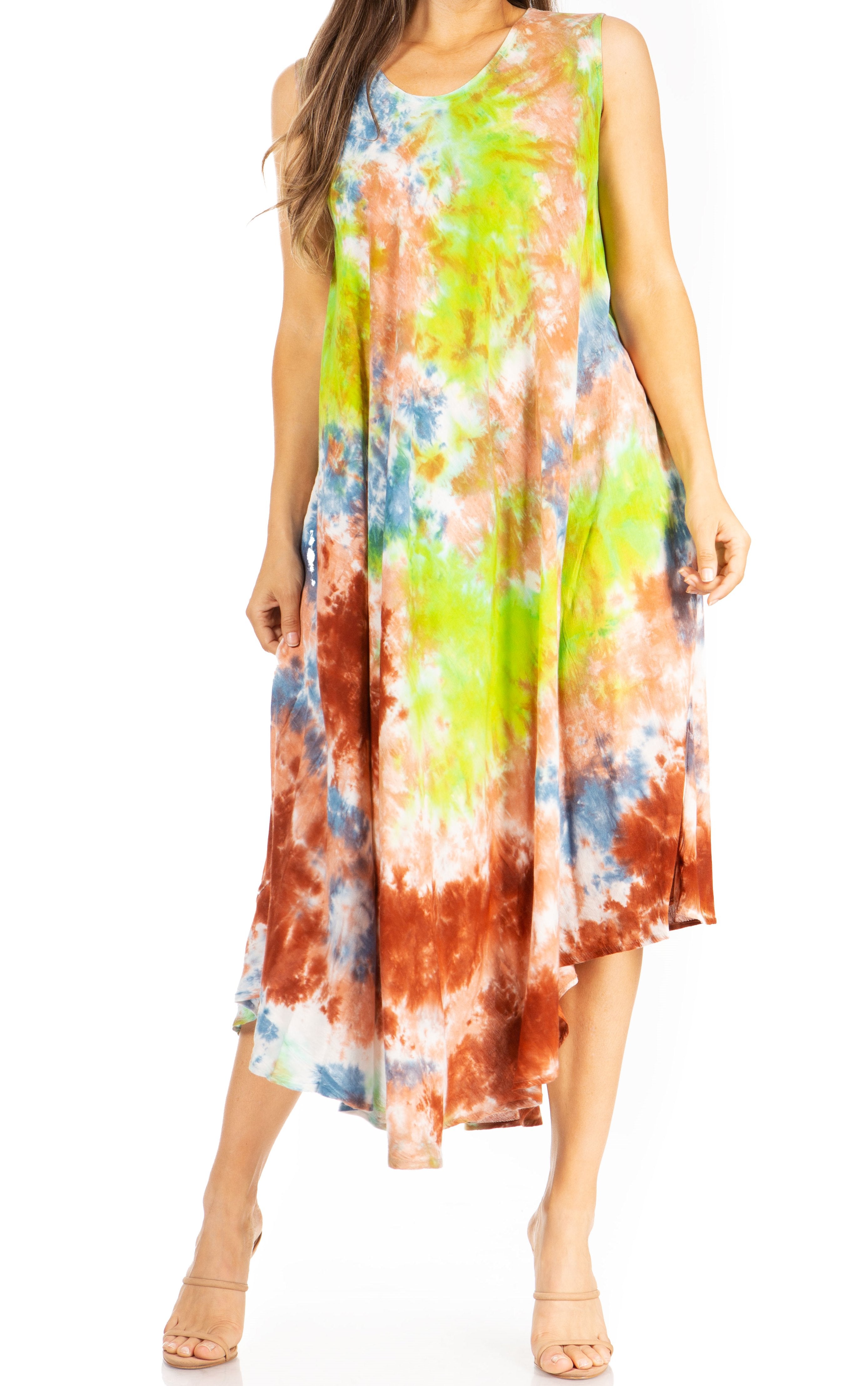 Vestido caftán tie dye Starlight Third de Sakkas: vestido playero para mujer