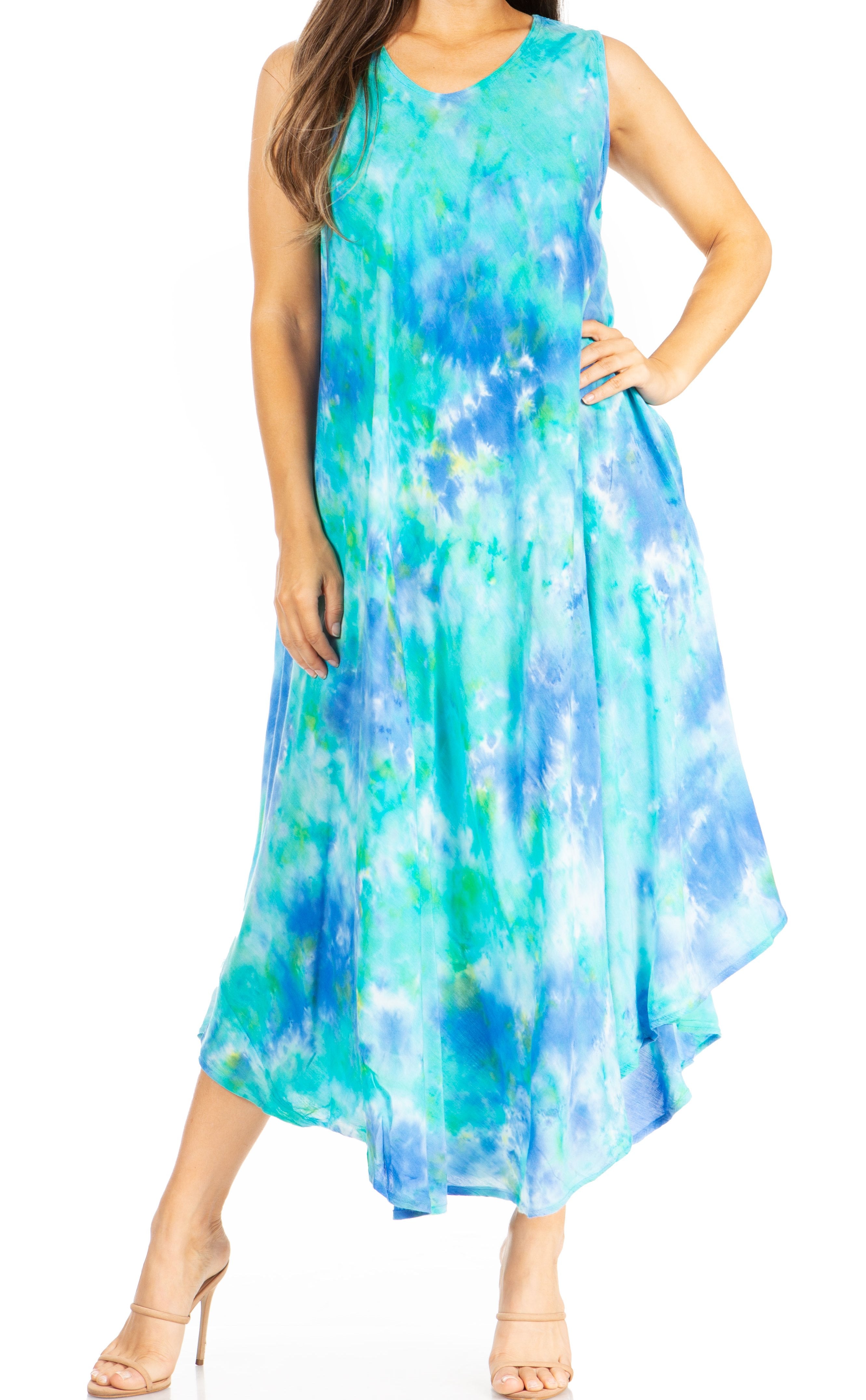 Vestido caftán tie dye Starlight Third de Sakkas: vestido playero para mujer